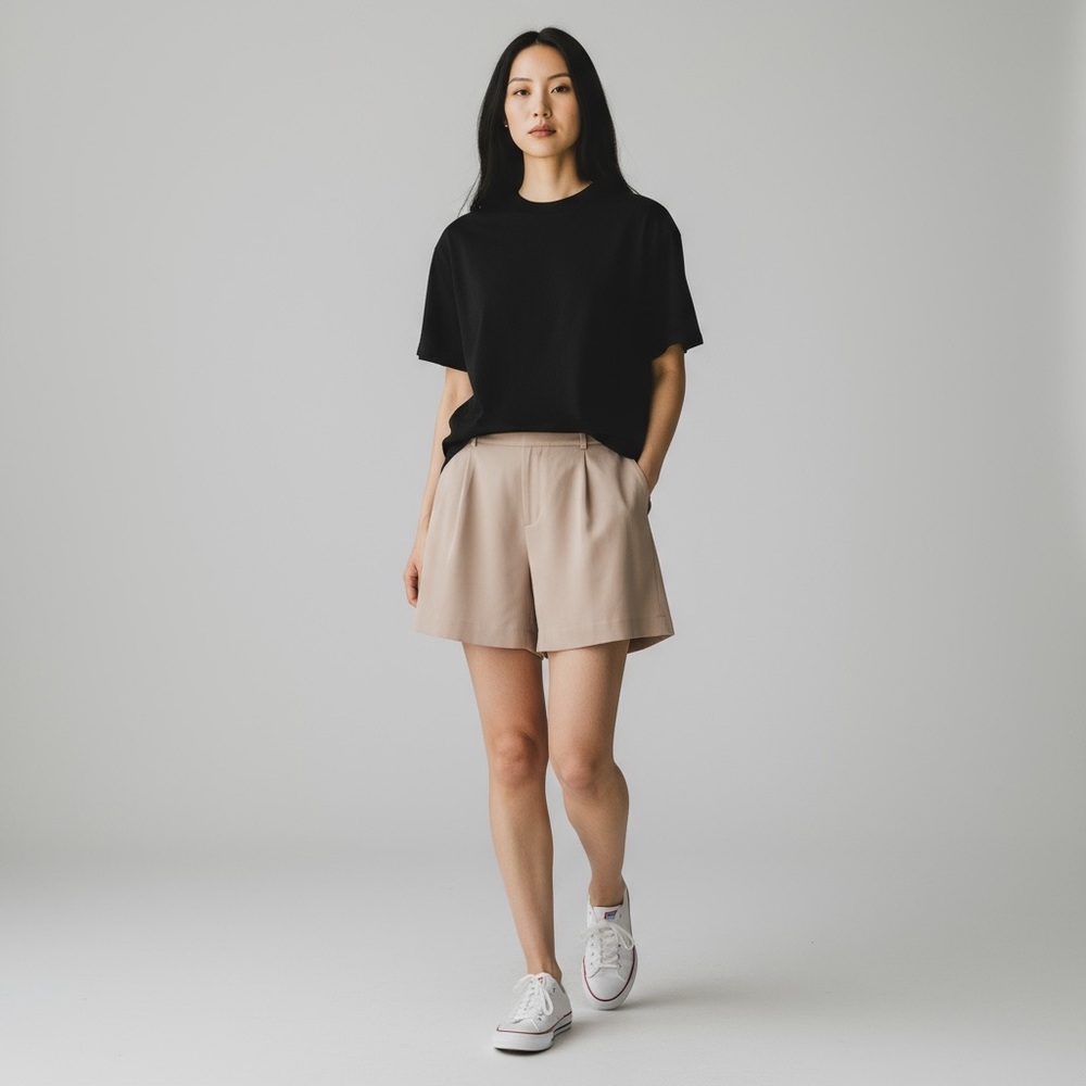 Club Monaco Beige Tailored Shorts